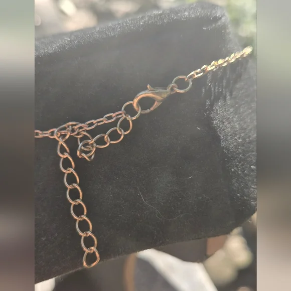 Quartz gray natural drutzy Gold plated Necklace  16" adjustable - Picture 6 of 9